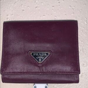 Prada Burgundy Bi-fold Wallet